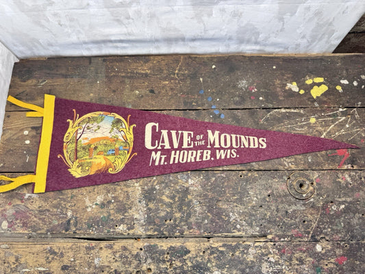 Vintage Souvenir Pennant Mt Horeb Wisconsin #1344
