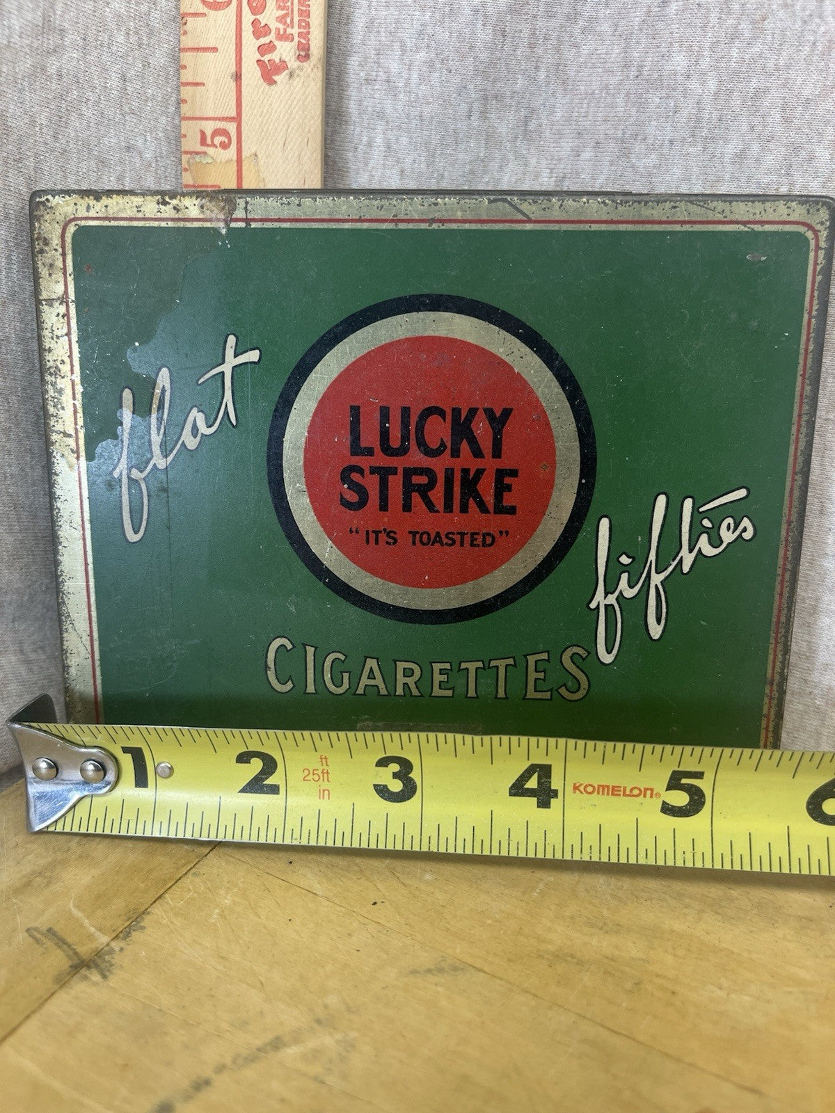 Lucky Strike EMPTY Flat Fifties Cigarette Tin
