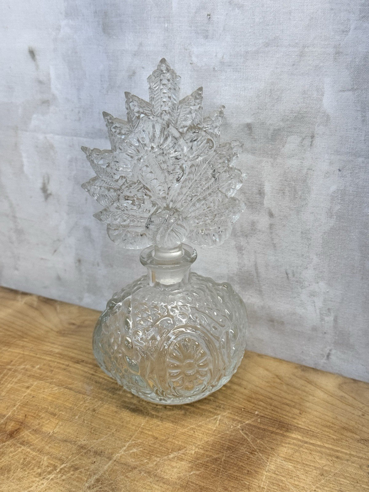 Crystal Clear Perfume Bottle Vtg #1460