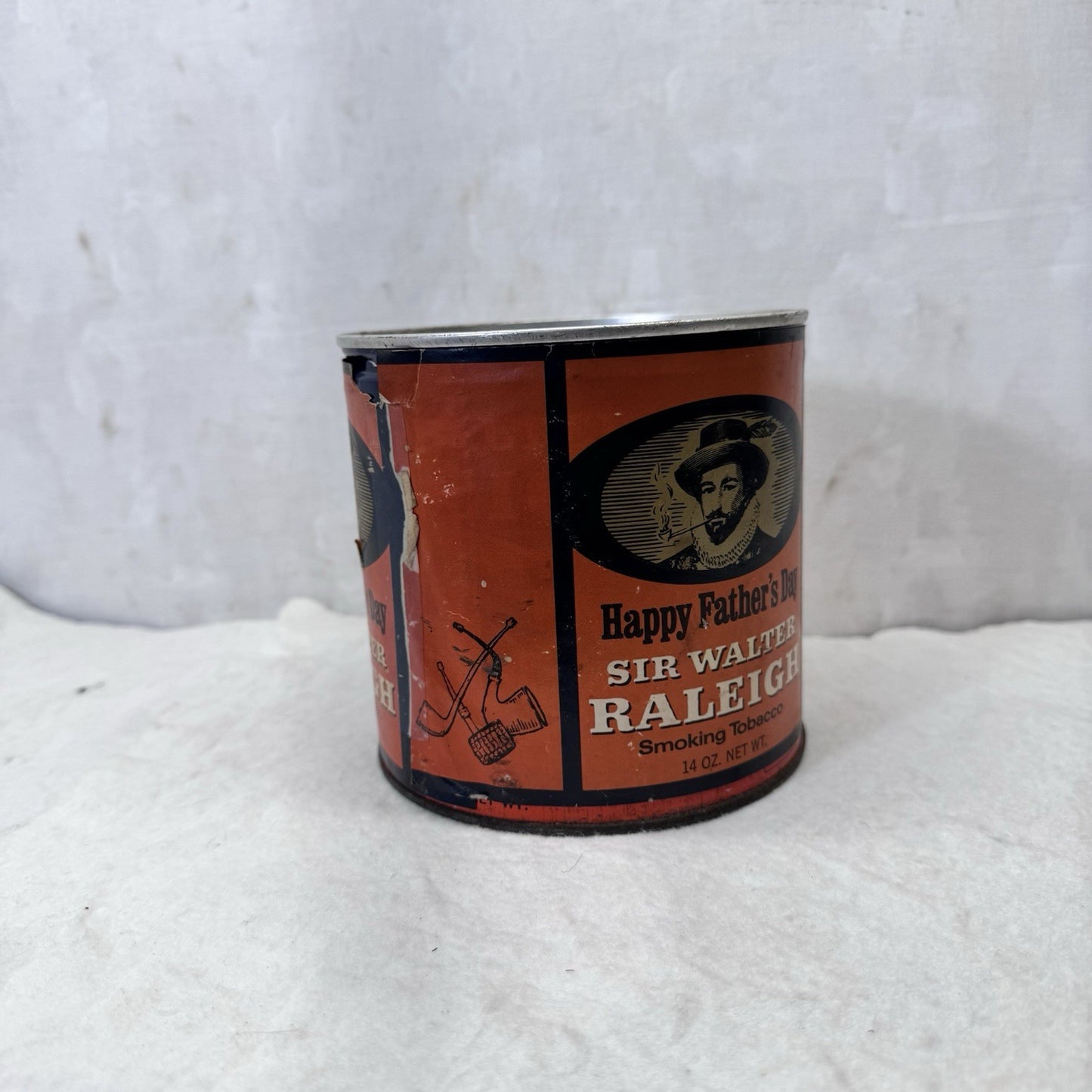 Fathers Day Sir Walter Raleigh Smoking Tobacco Tin Vintage Empty