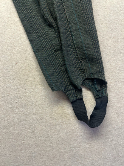 1980s Women’s Cotton Grey stripe Stirrup Pants