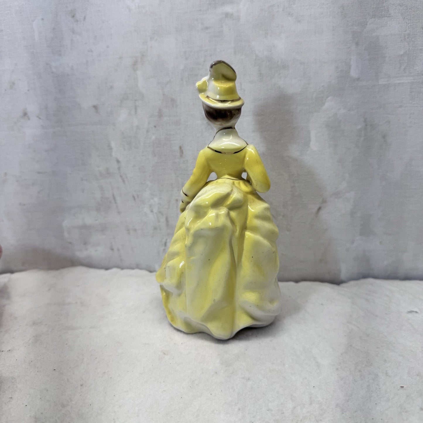 Yellow Dress Lady Figurine Vintage 