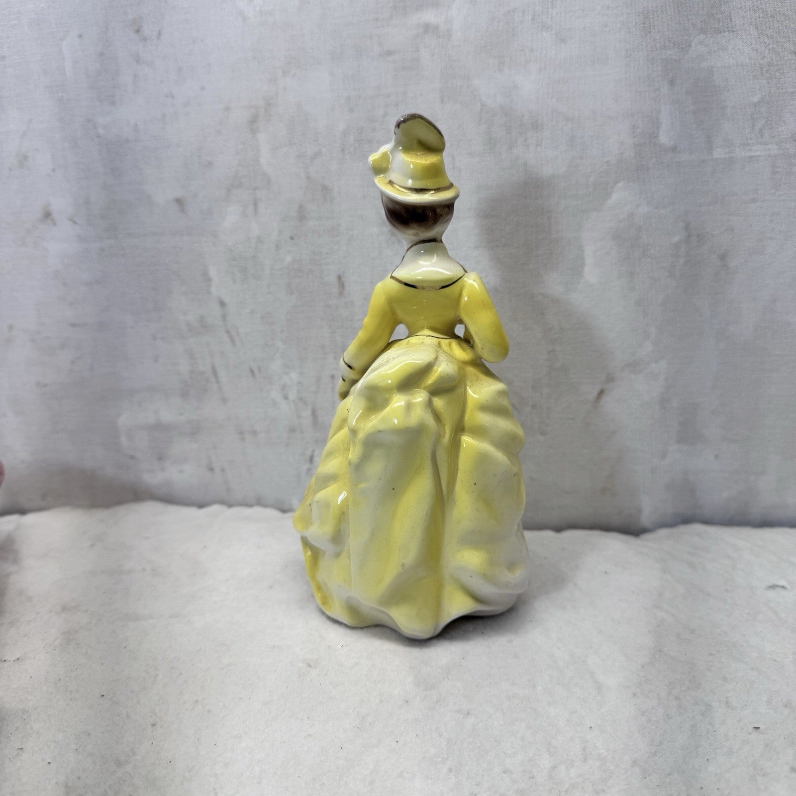 Yellow Dress Lady Figurine Vintage 