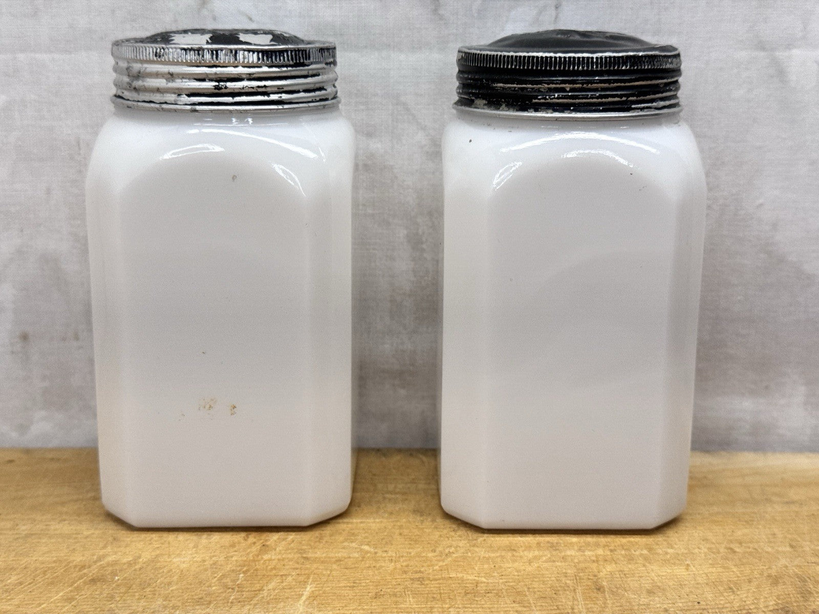 Milk Glass Salt And Pepper Shakers Hoosier Vintage #1149