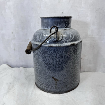 Creamer Can Enamelware Mottled Grey Swirl Splatter Vintage No Lid