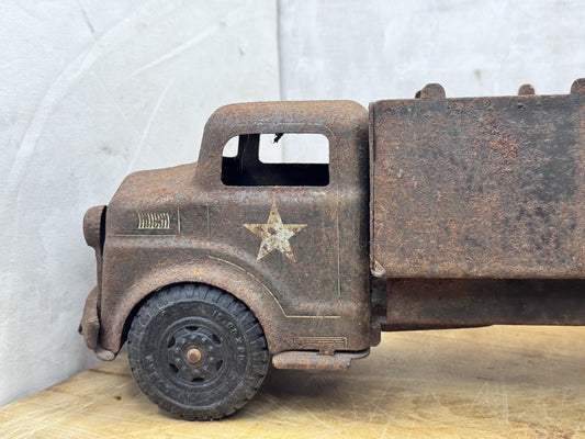 Vintage 1950’s Marx Lamar Army Troop Transport Truck Pressed Steel #1338