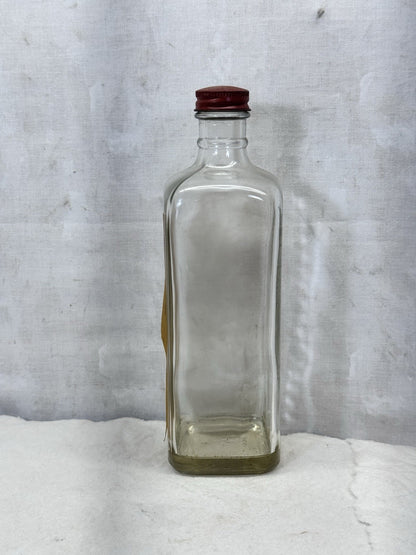 Lemon Oil Polish Vintage Glass Bottle Paper Label