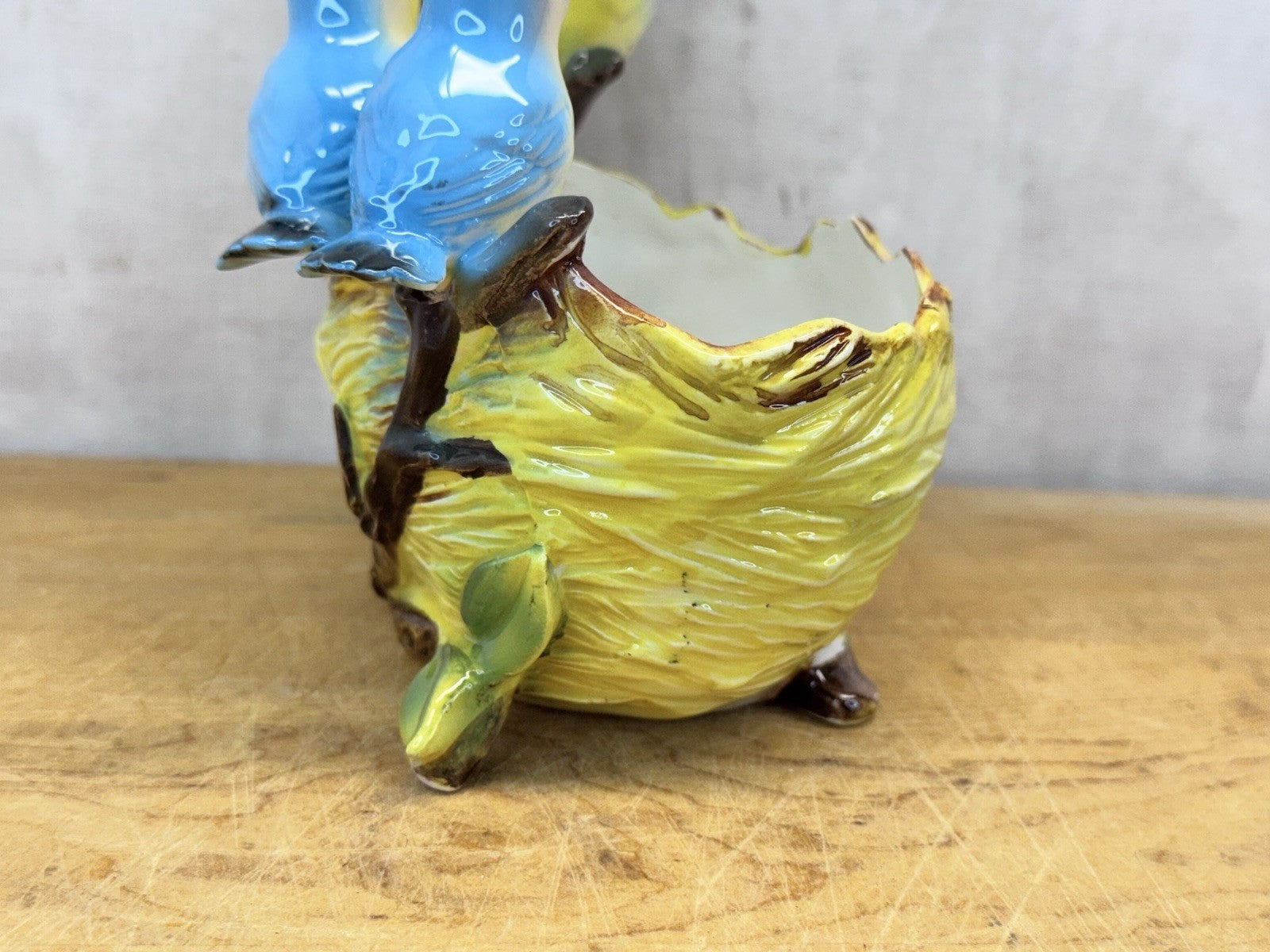Norcrest Three Bluebirds On A Nest Excellent Condition #1083