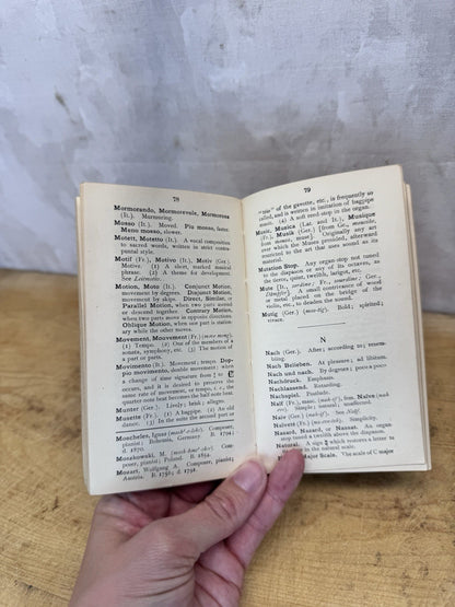 Vintage Musical Dictionary  #1589