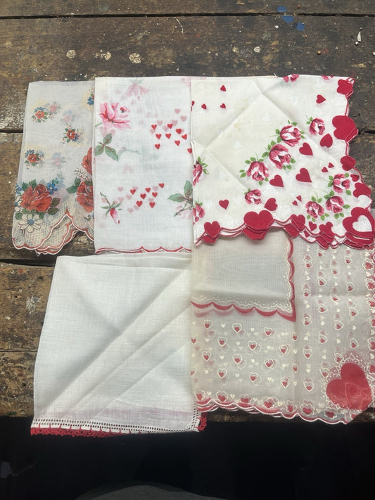 5 Vintage Assortment Of Ladies Hankies #108