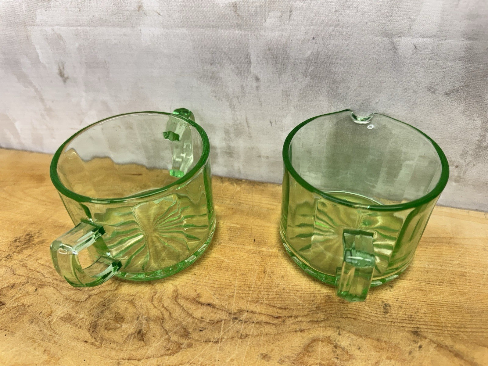 Uranium Cream And Sugar Set #1100
