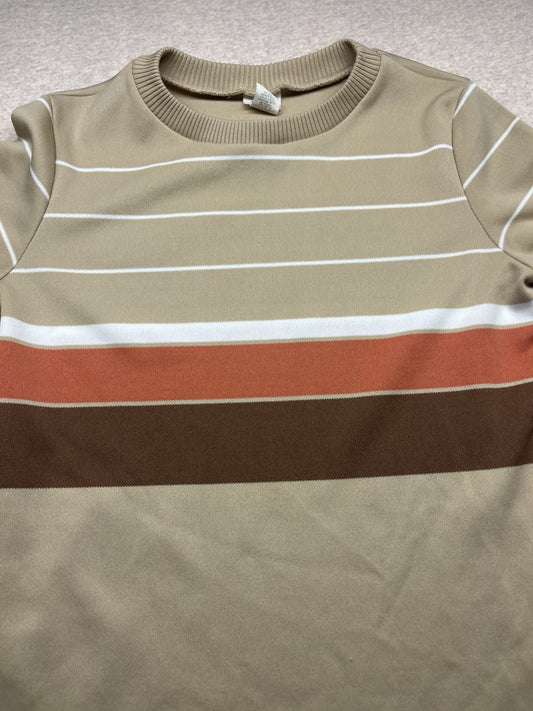 1970s Men’s Beeline Union Brown Striped L Sleeve Knit Shirt