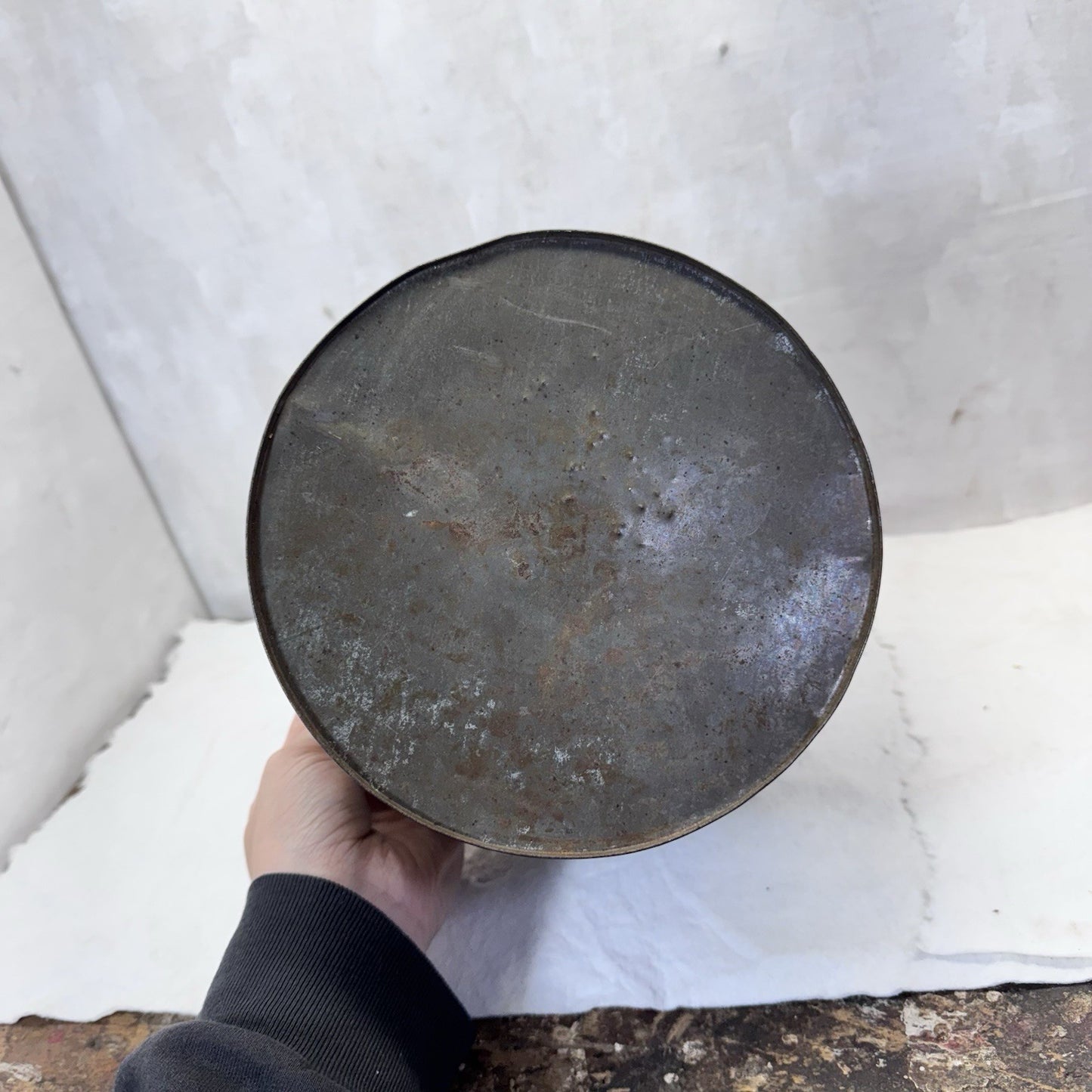 Metal Small Berry Bucket With Lid Vintage