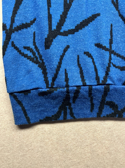 1970s, 80s Women’s Blue Pattern L Sleeve Knit Light Sweater