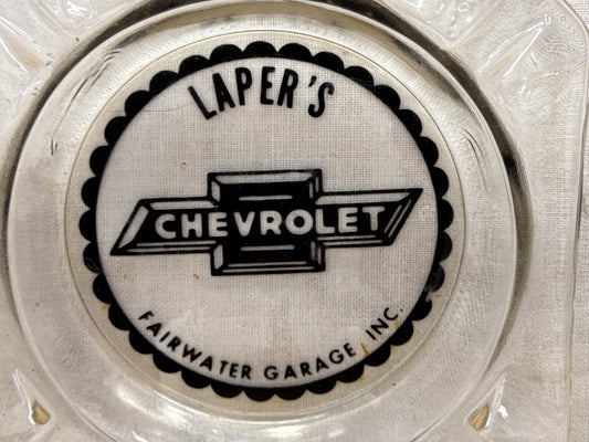 Lapers Fairwater Wisconsin Advertisement Chevrolet Ashtray Vintage #1127