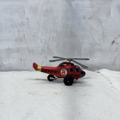 Tin Litho Emergency Helicopter Rescue Japan F.D.P Vintage Toy