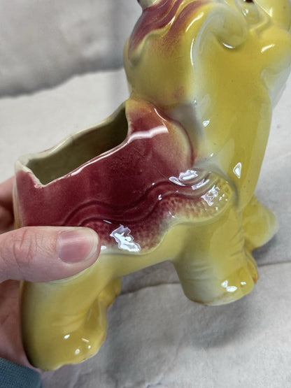 Carnival Circus Elephant Planter Vintage Flawed