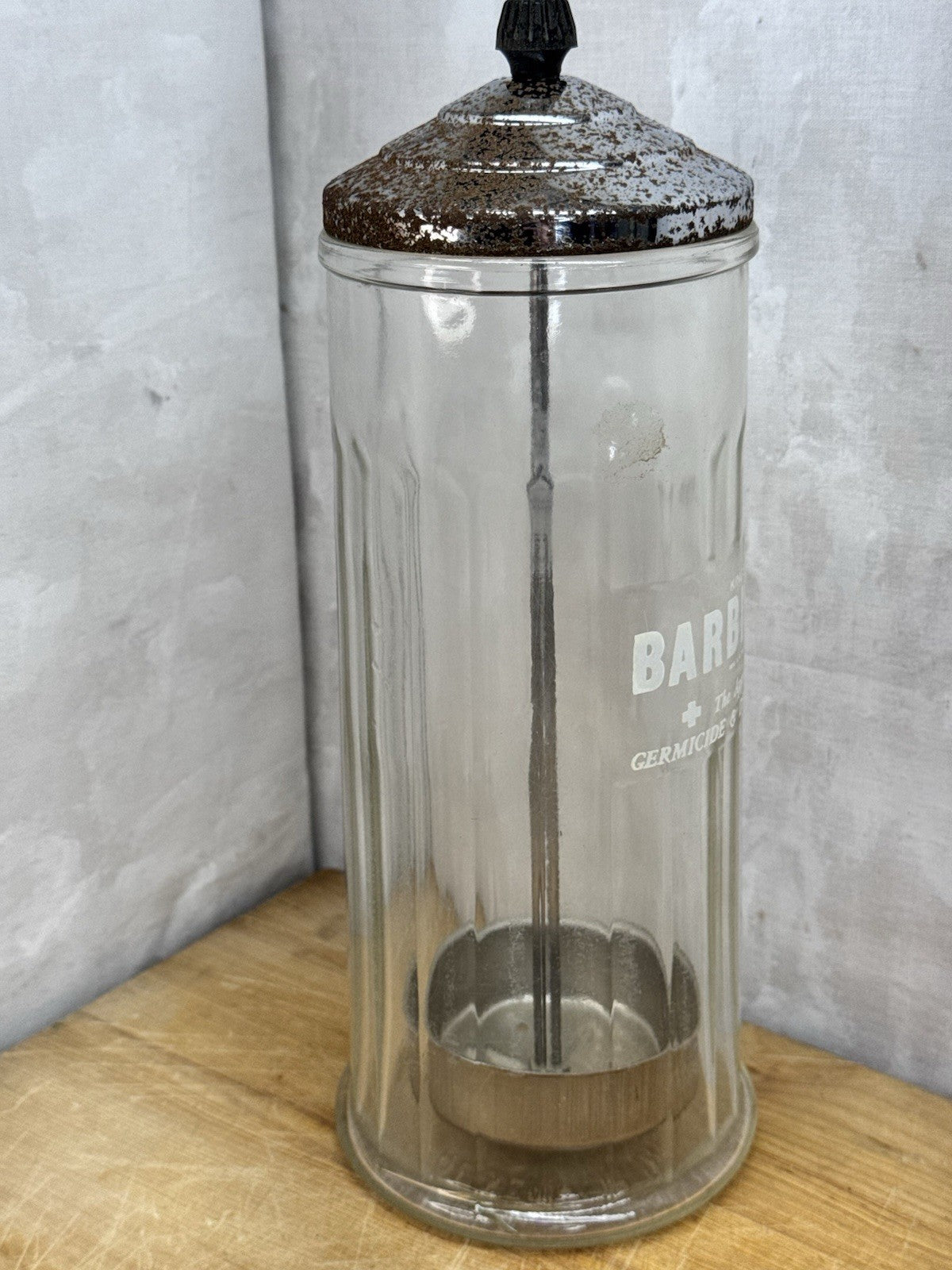 barbicide disinfectant jar vintage #1192