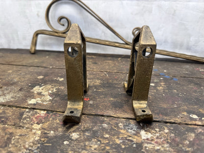 Vintage Pair Curtain Rods With Brackets #1014