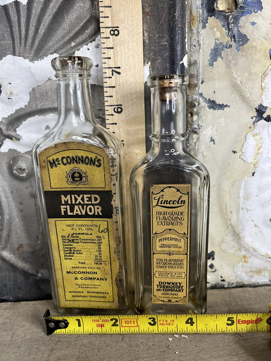 Antique Vintage Mc Connon & Lincoln Bottles,collectible, Home Decor 