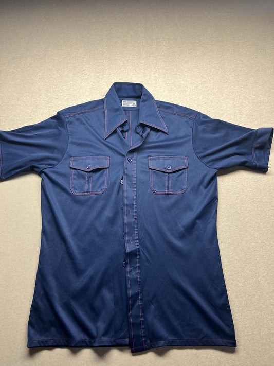 1970s Men’s Blue S Sleeve Shirt