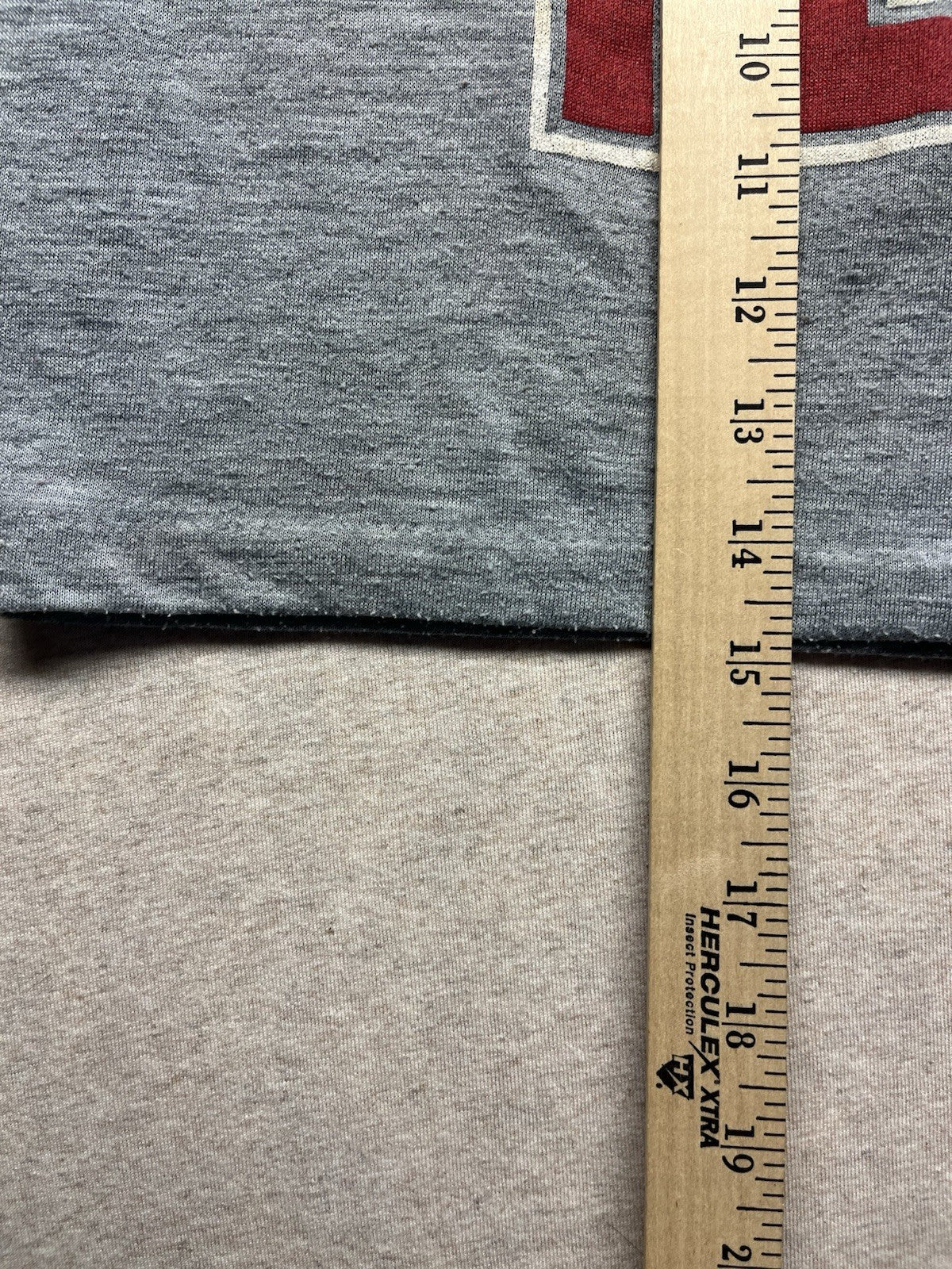 1970s, 80s Boys Red & Grey S Sleeve Raglan Knit Shirt