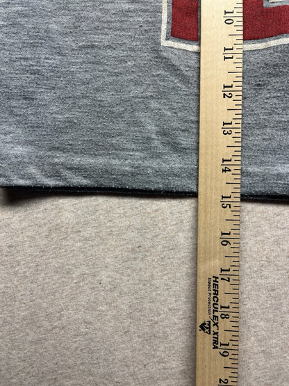 1970s, 80s Boys Red & Grey S Sleeve Raglan Knit Shirt