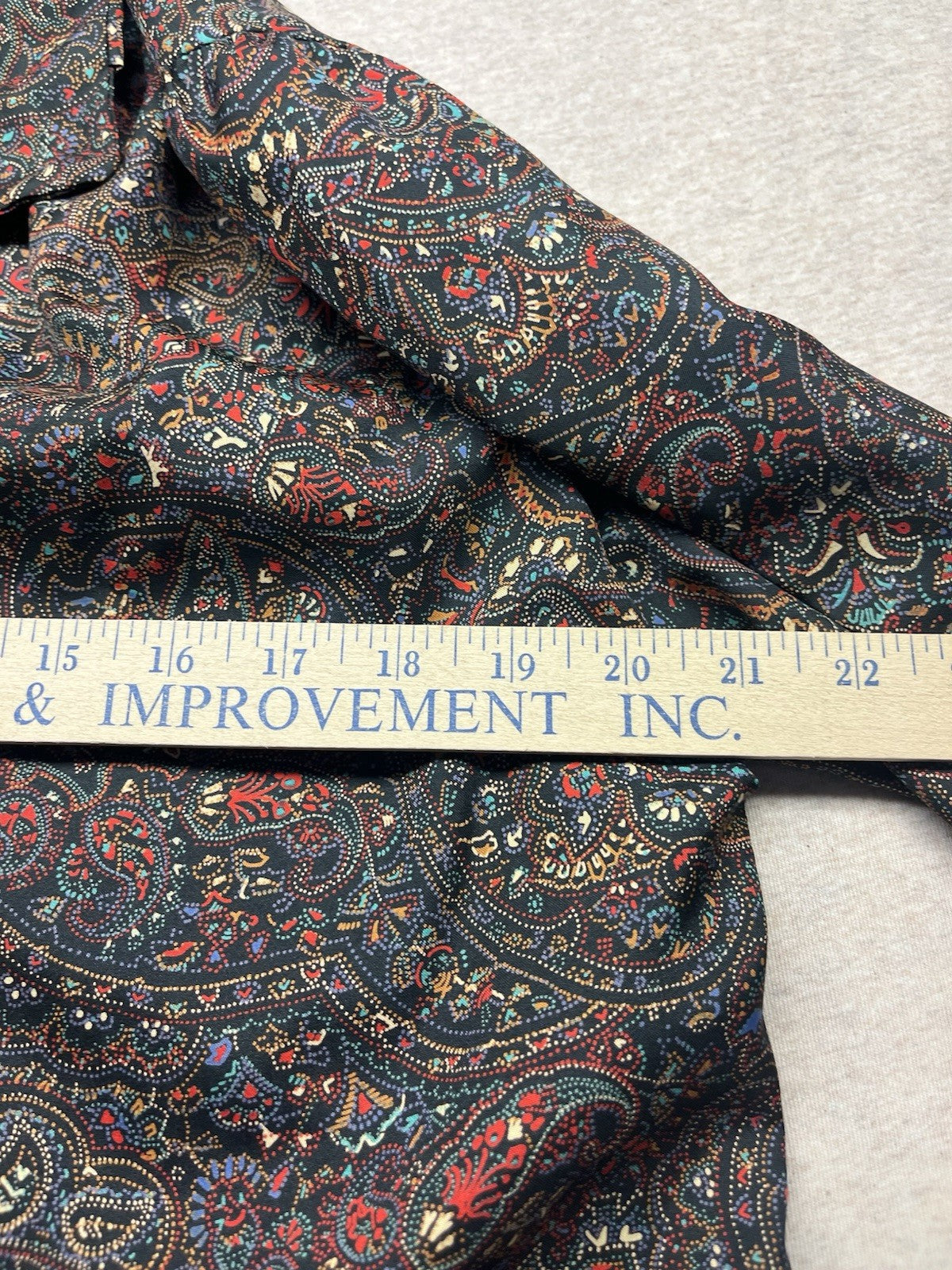 1960s, 70s Women’s Brown Paisley L Sleeve Nylon Top