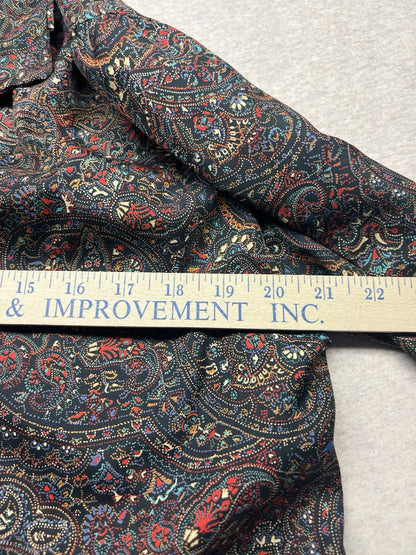 1960s, 70s Women’s Brown Paisley L Sleeve Nylon Top