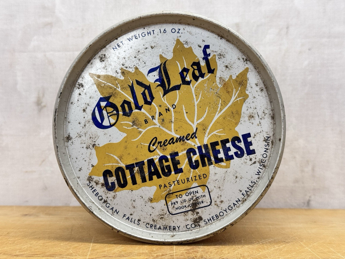Gold Leaf Brand Cottage Cheese Container Vintage #1188