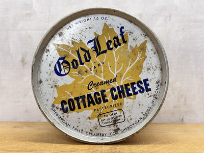 Gold Leaf Brand Cottage Cheese Container Vintage #1188