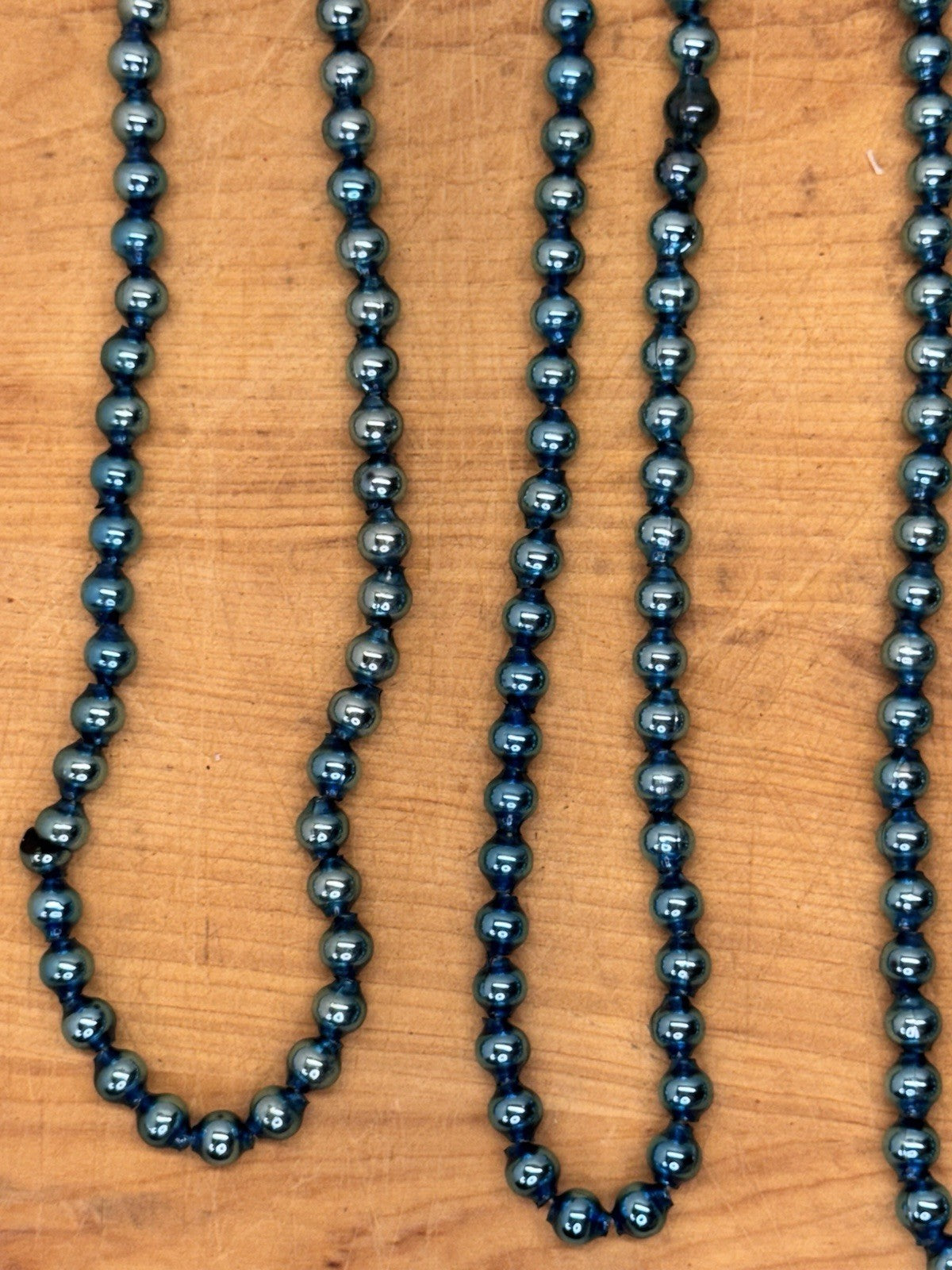 Antique Blue Christmas Beaded Japan Garland #1213