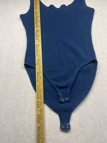 1990s Women’s Navy Knit Sleeveless Body Suit