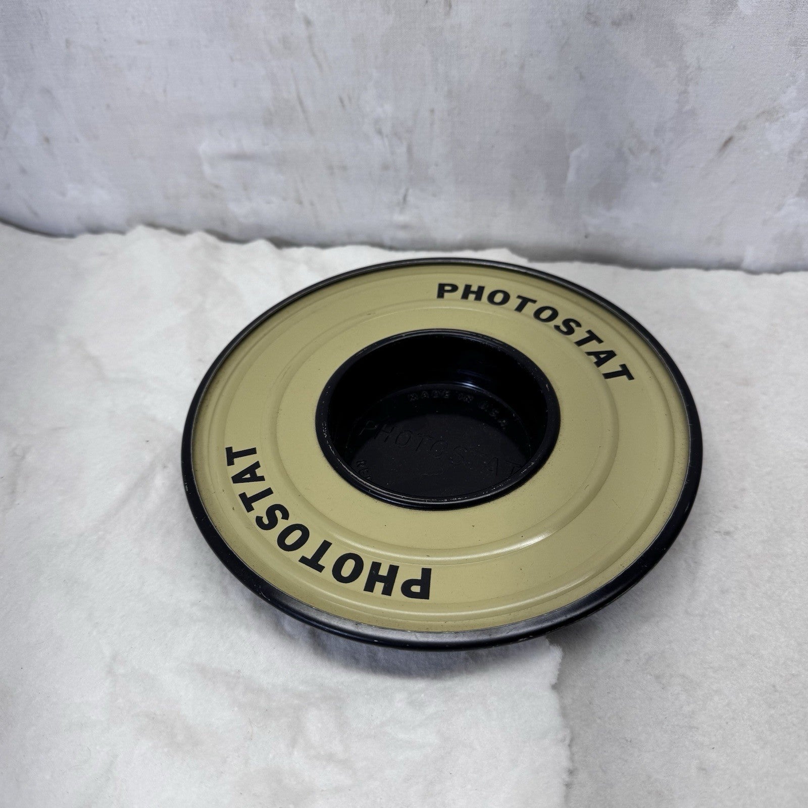 Photostat Ashtray Vintage Metal Round