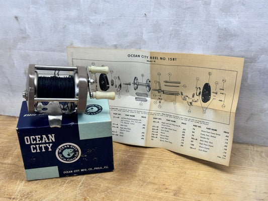 Ocean City Vtg Fishing Reel With Box #1238