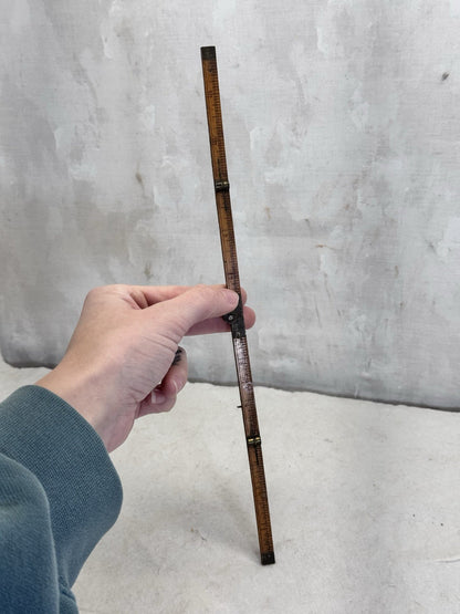Vintage Wooden Folding Pocket Ruler