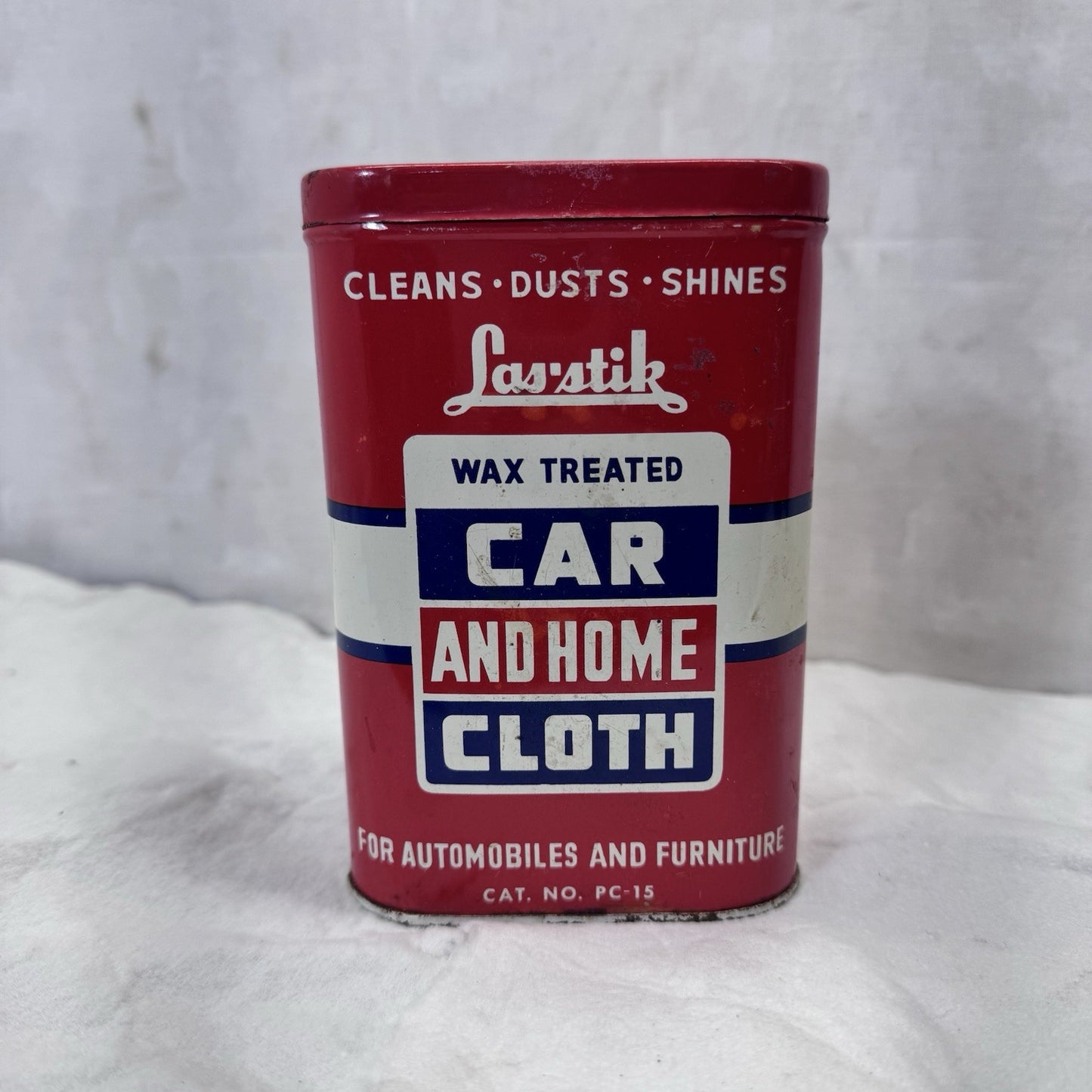 Las Stik Car And Home Cloth Tin Vintage