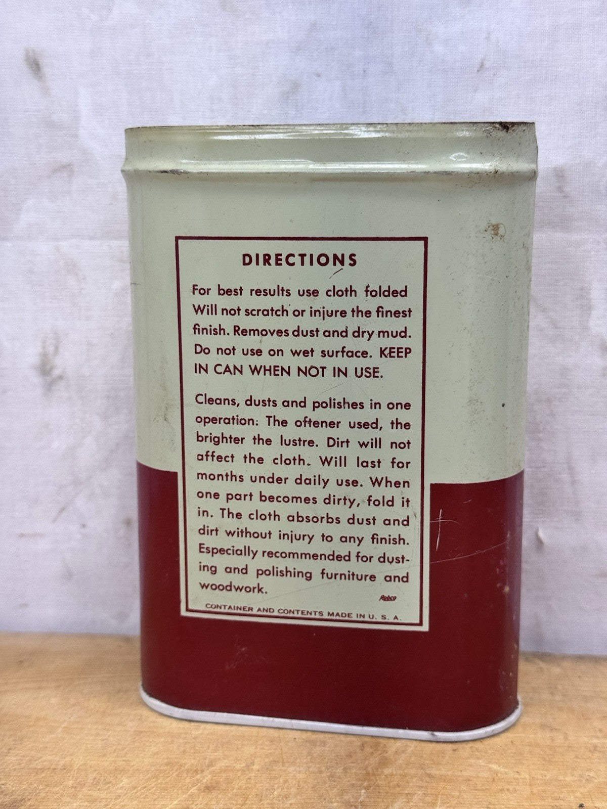 FoMoCo Dusting Cloth Tin Vintage Missing Top #1104