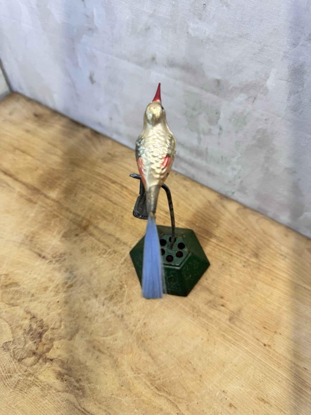 Antique Glass Bird Clip On Ornament #1488