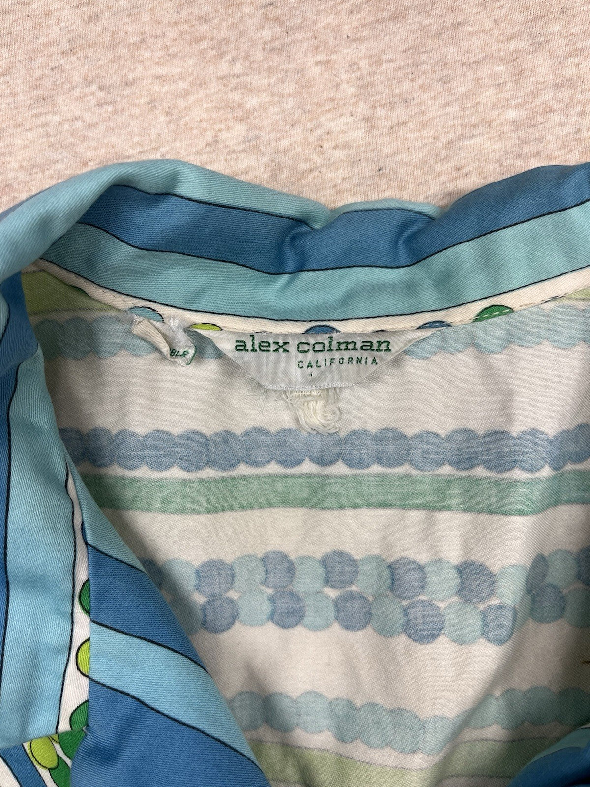 1960s Women’s Hippy Stripe Alex Coleman Sleeveless Cotton Shirt