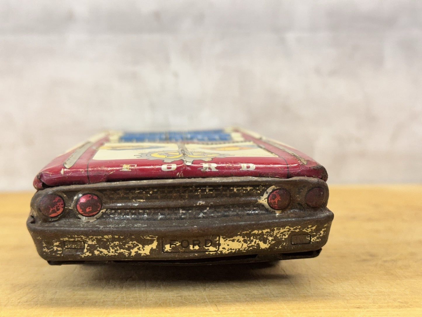 Tin Litho Rally Race Car Missing Roof #1032