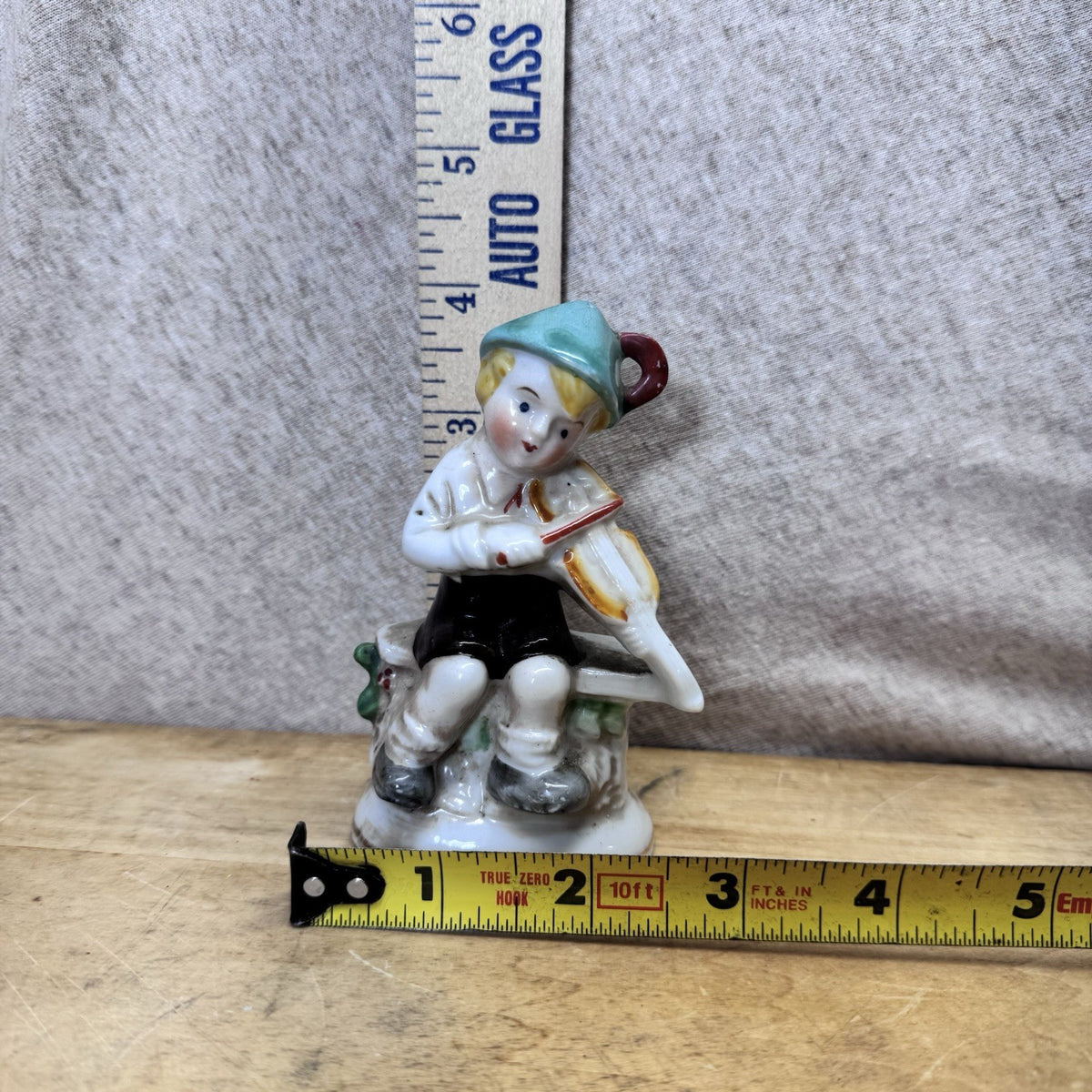 Boy Playing Violin Figurine Vintage Occupied Japan