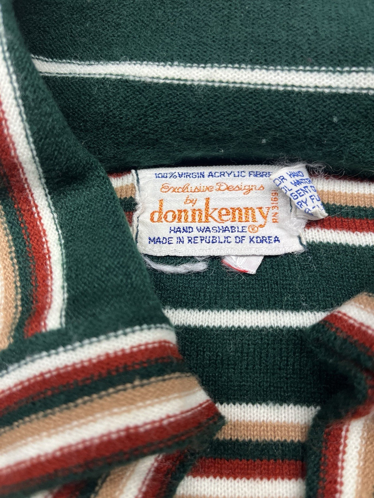 1960s, 70s Men’s Hippy Donn Kelly L Sleeve Knit Striped Shirt