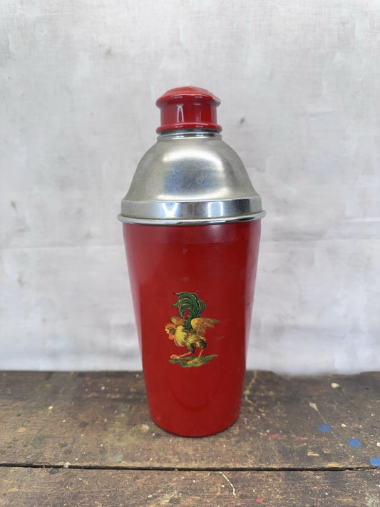 Vintage Red Rooster Cocktail Shaker #1011