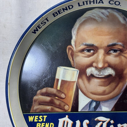 West Bend Old Timers Lager Beer Tray Wisconsin Vintage