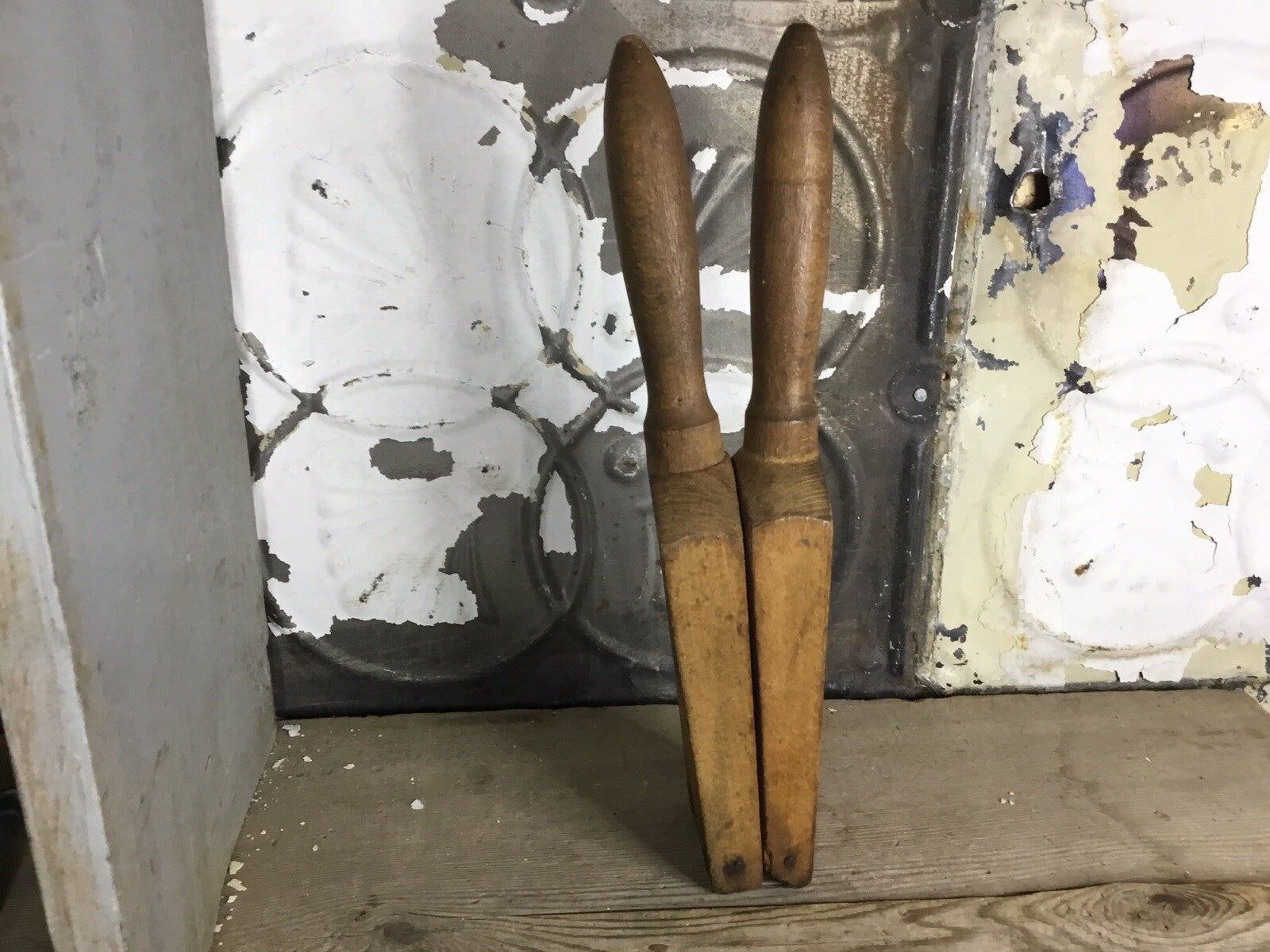 Primitive Antique Wood Garlic Press, Kitchen Decor, Collectible
