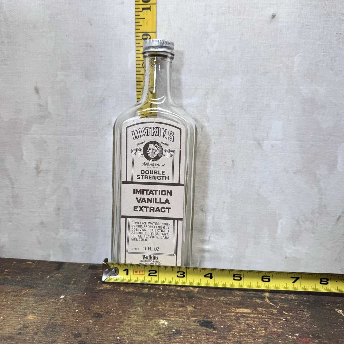 Watkins Imitation Vanilla Extract Glass Empty Bottle Vintage  