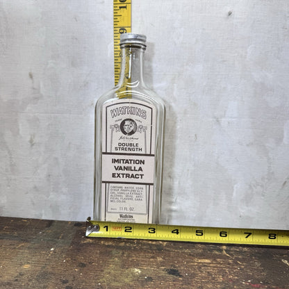 Watkins Imitation Vanilla Extract Glass Empty Bottle Vintage  