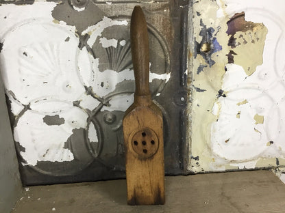 Primitive Antique Wood Garlic Press, Kitchen Decor, Collectible