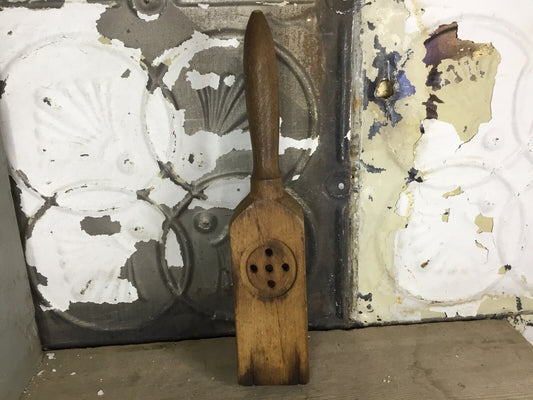 Primitive Antique Wood Garlic Press, Kitchen Decor, Collectible